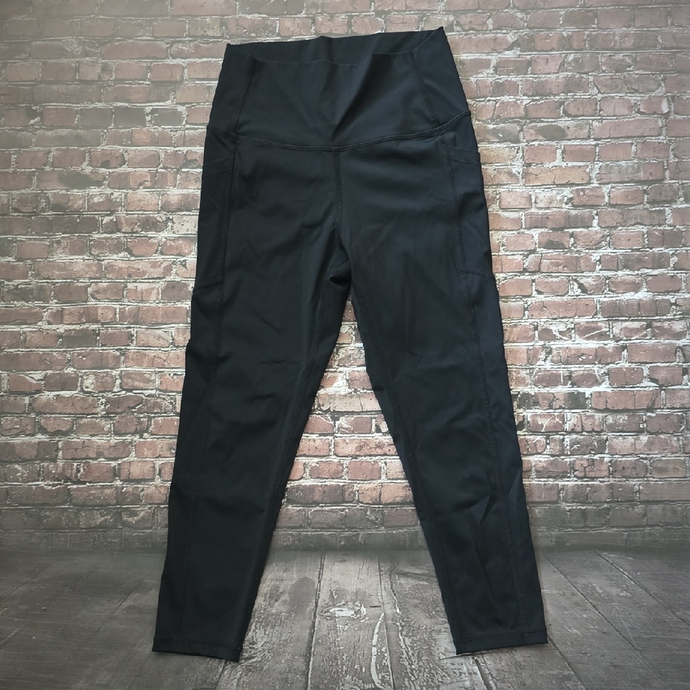 Zyia Kids High-Waist Black Active Leggings - Size 4